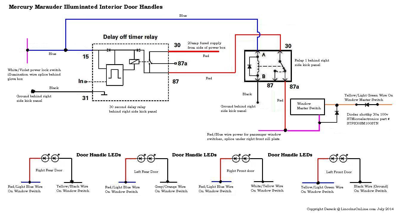 Illuminated interior door handles - MercuryMarauder.net Forums 1964 mercury marauder wiring diagram 